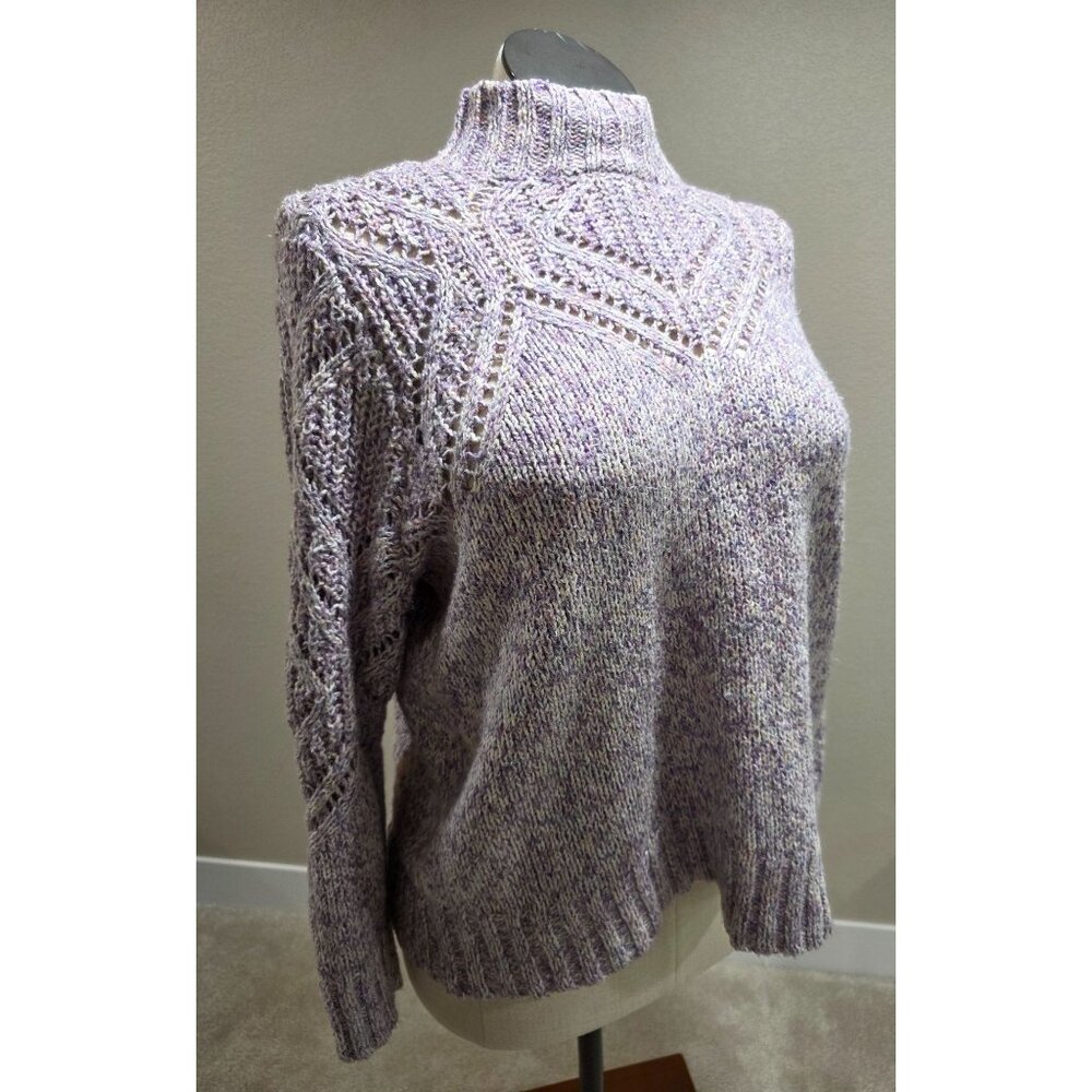 Torrid Womens Textured Knit Sweater Size 0 Purple Acrylic/Cotton